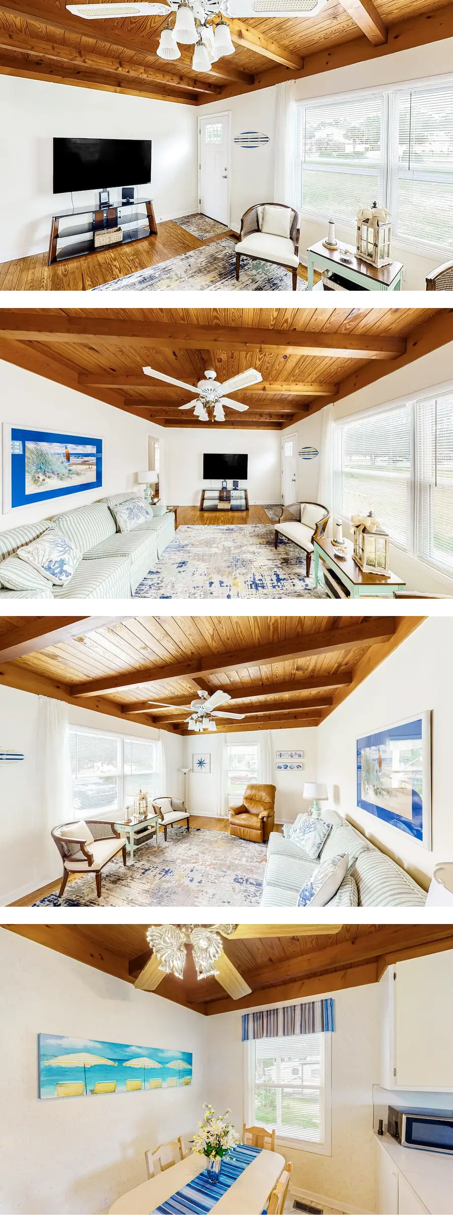 Comfy beach home with central AC, privat...