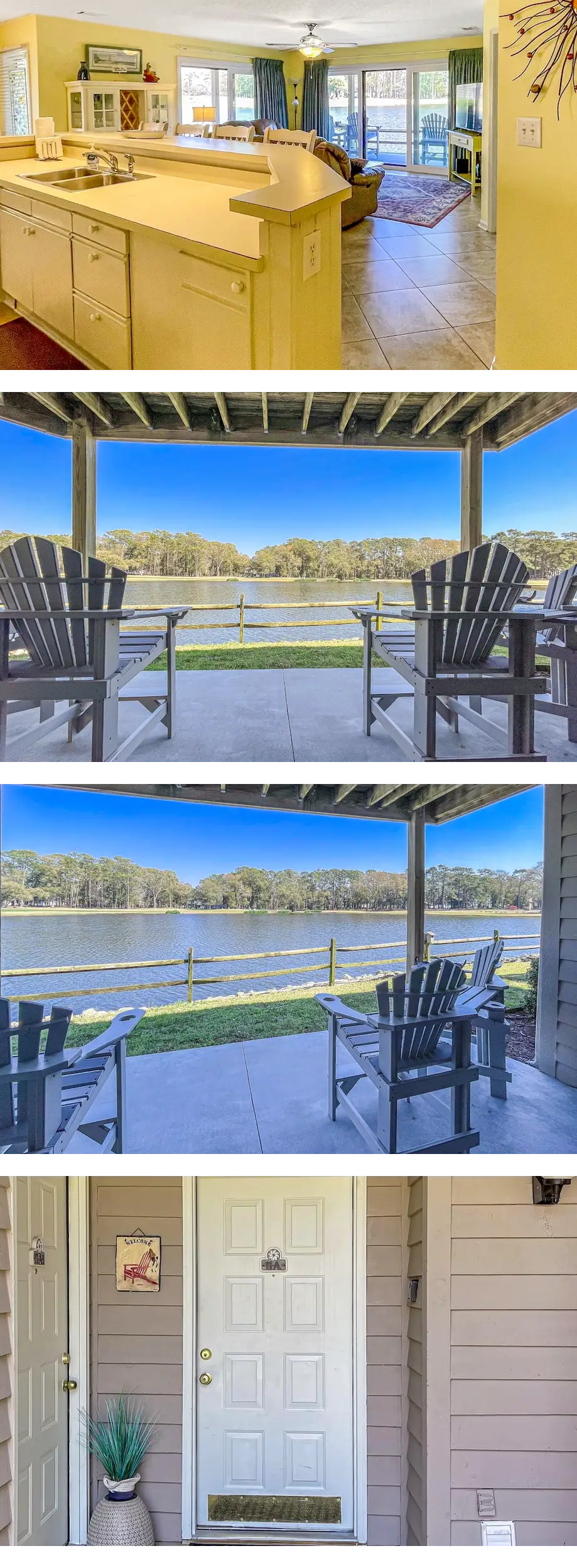 Lakefront condo with patio, AC, & water ...